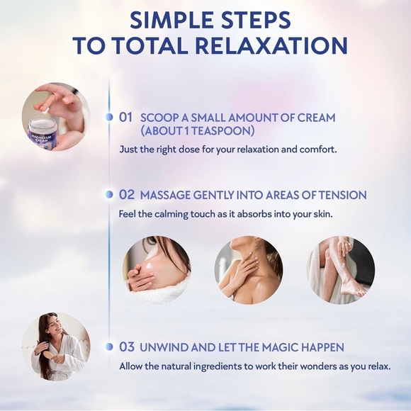 Magnesium Cream Sleep - Body Butter for Leg Cramps, Pain, Muscle Relaxation Calm - Picture 6 of 7